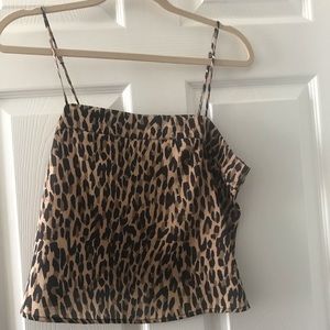 Urban Outfitters Silky Leopard Crop Top